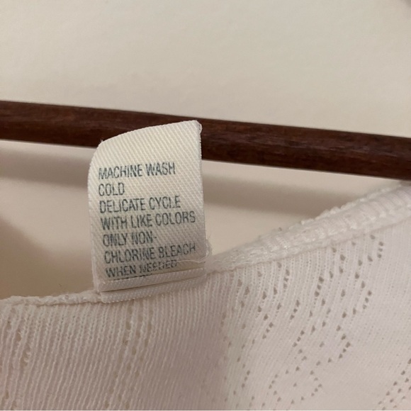 VTG Erika Taylor Intimates Cream Cotton Tank Sz. L Lace Trim Cottagecore Y2K - Picture 4 of 9